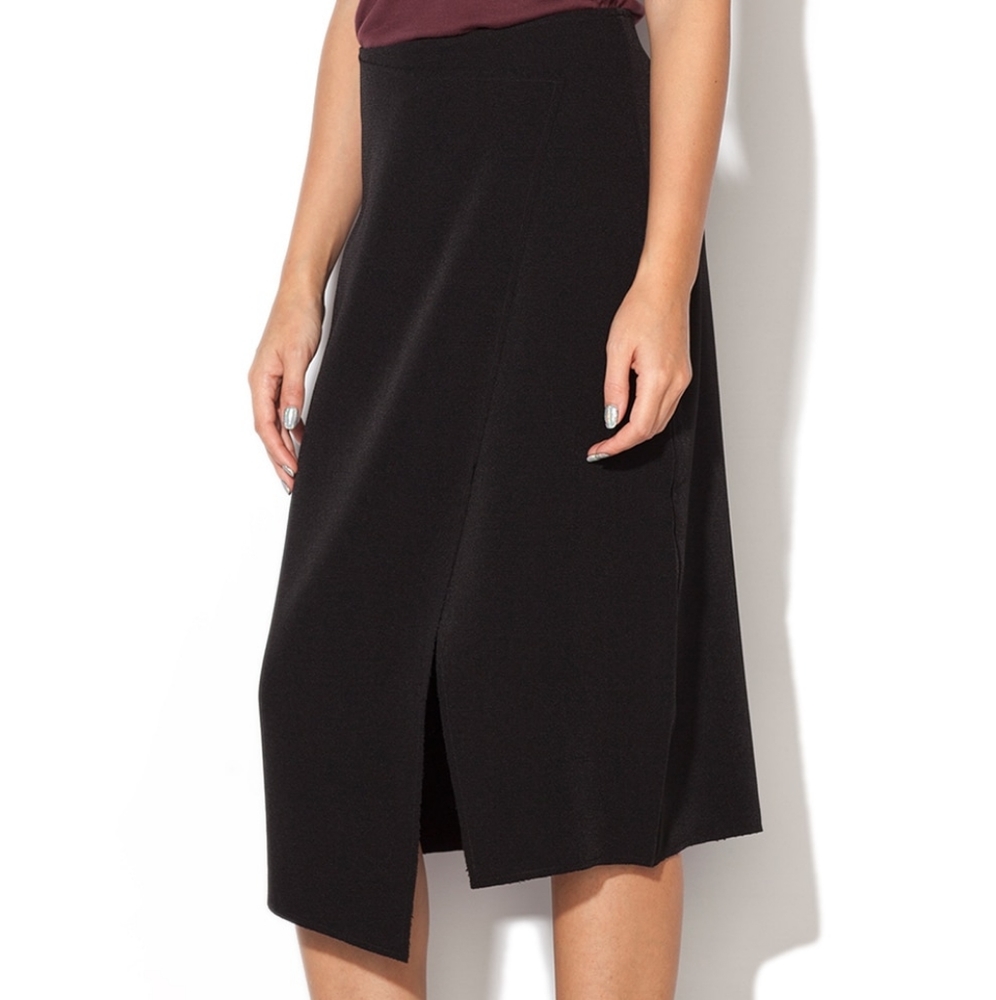 Mexx Midi Faux-Wrap Raw Hem Pencil Skirt Size 6